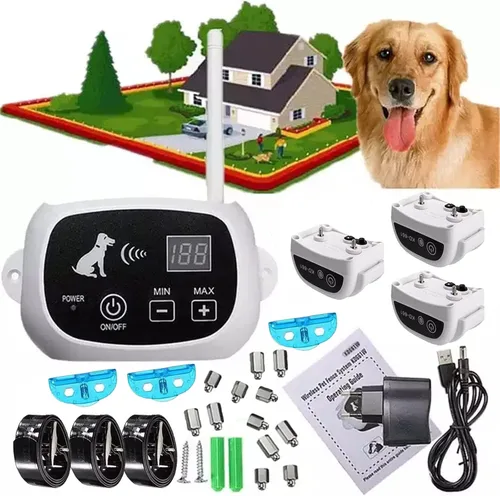 Miniatura 9 de Valla inalámbrica para perros, sistema eléctrico de contención de límites para perros, rango ajustable de hasta 1640 pies, collar de entrenamiento