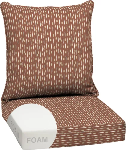Miniatura 10 de Arden Outdoor Deep Seat Cushion Set, 24 x 24 pulgadas, Cojín para patio resistente al clima, a la lluvia y a la decoloración para silla, sofá y sofá