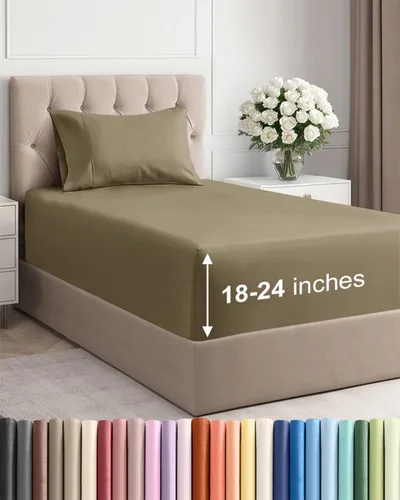 Miniatura 145 de Sábanas King divididas con bolsillos extra profundos, sábanas transpirables y refrescantes de 5 piezas, sábanas de lujo para hotel, suaves, sin 22