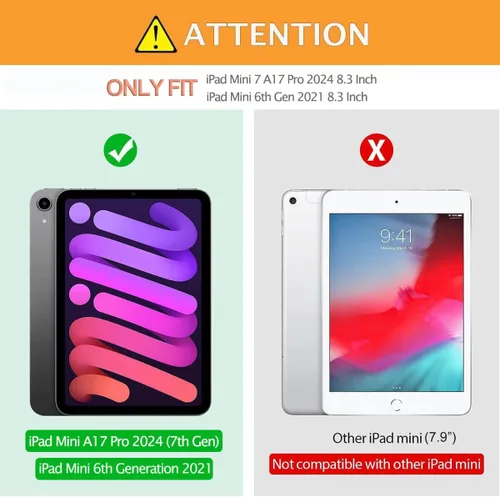 Miniatura 2 de Funda para Niños para iPad Mini 7 (A17 Pro) 2024/ Mini 6 2021, Funda para iPad Mini 7ª/6ª Generación con Correa para Hombro - Resistente a Golpes