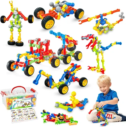Miniatura 9 de Huaker - Juguetes de construcción, 109 piezas de juguetes STEM para niños de 3 a 12 años, regalos de Navidad y cumpleaños para niños, bloques
