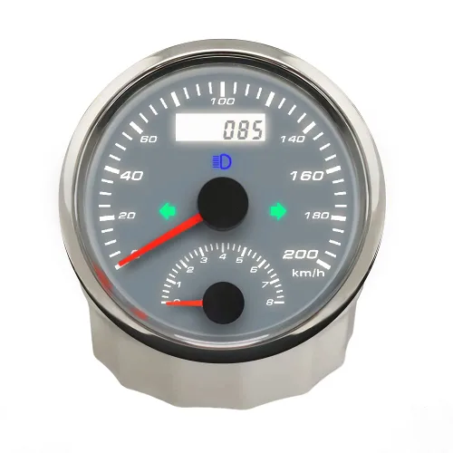 ELING Velocímetro GPS 2 en 1 con tacómetro 200KM/H 8000RPM para automóvil, motocicleta, ATV, UTV, kilometraje reiniciable 3.346 in 9-32 V Blanco y