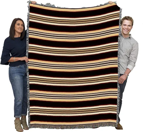 Miniatura 21 de Pure Country Weavers Antelope Ridge Earth - Manta inspirada en los nativos americanos del suroeste, manta de tapiz de regalo tejida de algodón