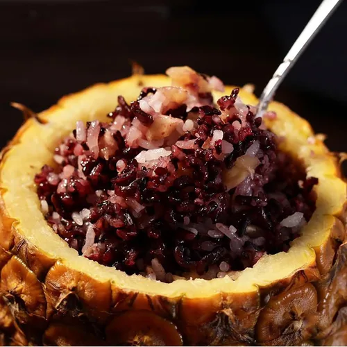 Miniatura 3 de Arroz morado 17.63oz de grano entero sin gluten y arroz vegano Alimento vegano Sin gluten Arroz básico de despensa