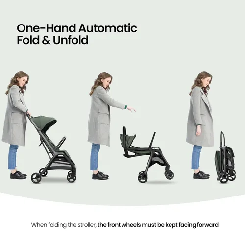 Miniatura 2 de MAMA & BABY Packa - Cochecito de viaje compacto, ligero, plegable con una sola mano, portátil y plano, cochecito para recién nacidos y niños Gris