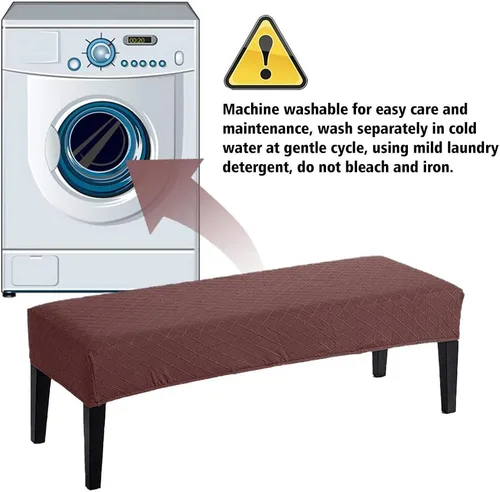 Miniatura 4 de Balana Fundas de banco de comedor jacquard, funda tapizada de elastano elástica, antipolvo, extraíble, lavable, protector de asiento para sala
