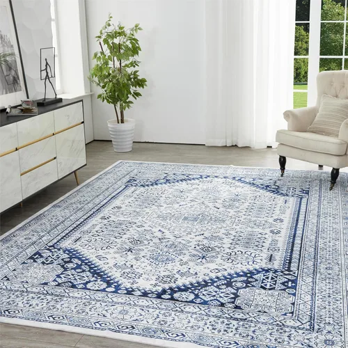 Miniatura 107 de Syalife 6x9 Alfombra Lavable para Área, Ultra Suave Antideslizante, Pila Baja, Alfombra Vintage Resistente a Manchas para Sala de Estar, Alfombra