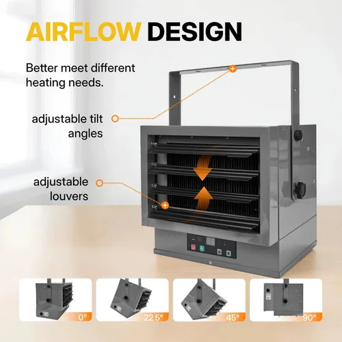 Miniatura 2 de Calentador de Garaje 7500W Calentador Eléctrico de Ventilador Forzado - Montaje en Pared/Techo, Control Inteligente de Temperatura, Protección