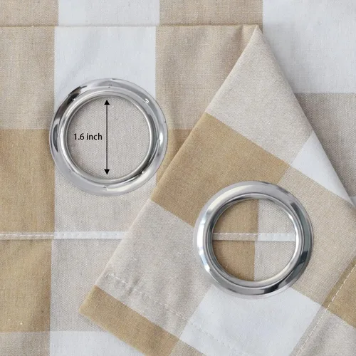 Miniatura 2 de Cortinas de 24 pulgadas de largo con diseño Buffalo Check Gingham Plaid para ventanas de cocina y baño, tratamiento para ventanas con 2 paneles