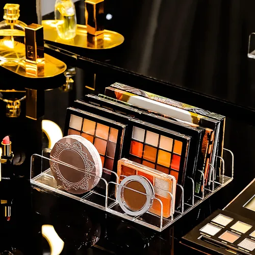 Miniatura 3 de JessLab Paleta de sombra de ojos, organizador de maquillaje acrílico de 7 secciones divididas, organizadores de maquillaje y almacenamiento