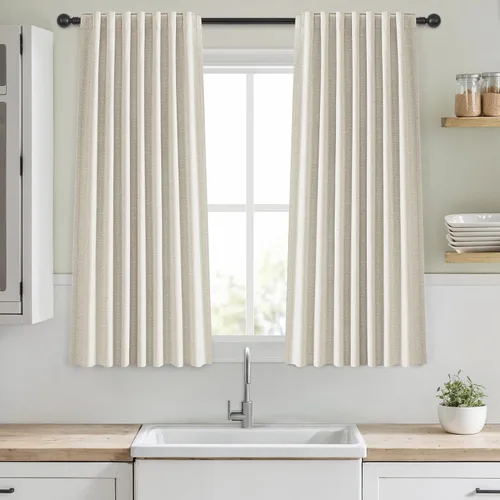 Miniatura 41 de Cortinas opacas de 54 pulgadas de largo para dormitorio, sala de estar, cortinas beige con aislamiento térmico, oscurecimiento de la habitación