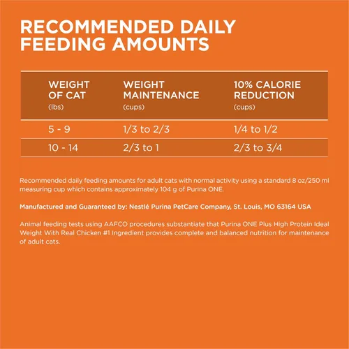 Miniatura 5 de Purina ONE Alto Contenido de Proteínas, Peso Saludable Más Peso Ideal Con Pollo Comida Seca Para Gatos - Bolsa de 3.5 lb