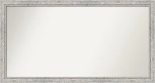 Miniatura 292 de Amanti Art Espejo de baño plateado para sobre fregadero, 23 x 23 pulgadas, espejo cuadrado plateado en ángulo, marco de madera moderno medio, se