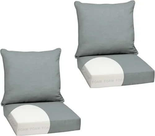 Miniatura 81 de Arden Outdoor Deep Seat Cushion Set, 24 x 24 pulgadas, Cojín para exteriores resistente al clima, a la lluvia y a la decoloración para silla, sofá