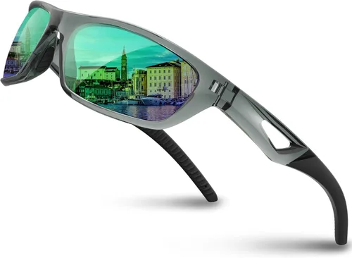 Miniatura 18 de RIVBOS Polarized Sports Sunglasses Driving Sun Glasses Shades for Men Women Tr90 Frame for Cycling Fishing Running RB831 Negro&gris