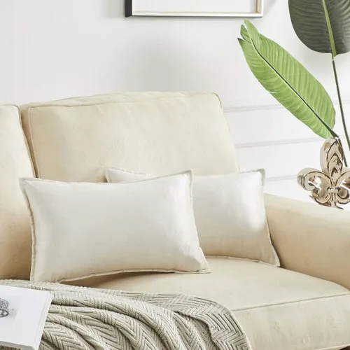 Miniatura 31 de GIGIZAZA Fundas de Almohadas Decorativas de Terciopelo Dorado Lumbar 12x20 Oblongas para Sofá y Sillón Paquete de 2