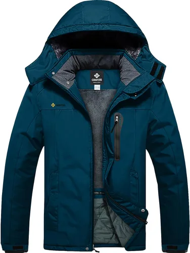 Miniatura 8 de GEMYSE - Chaqueta de esquí para hombre, impermeable, para invierno, con capucha, resistente al viento, cortavientos, para la nieve y la lluvia
