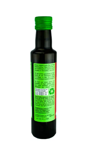 Seitenbacher Aceite orgánico, aceite de lino prensado en frío, 8.4 onzas (paquete de 2)