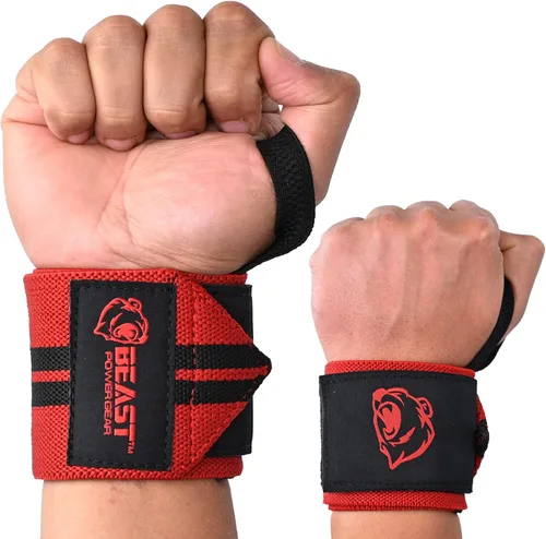 Miniatura 11 de Beast Power Gear Muñequeras para levantamiento de pesas de 18 pulgadas, soporte de muñeca de alta calidad para culturismo, resistente, lazo