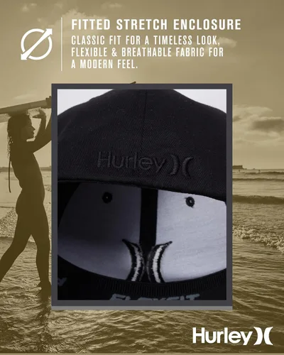 Miniatura 5 de Hurley Gorra de béisbol para hombre - Flexfit - Gorras de béisbol ajustadas para hombre (tamaños: S-XL)