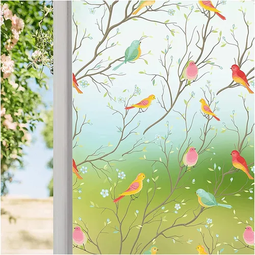 Miniatura 16 de Coavas - Película de privacidad para ventana no adhesiva, película translúcida de aves para ventana, película estática, adhesivos de ventana