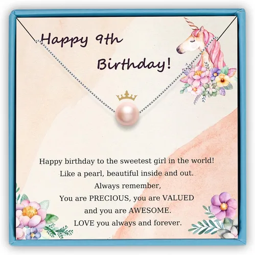 Miniatura 38 de Sereney Regalos de cumpleaños para niñas y mujeres, collar de perlas de plata esterlina como regalo de cumpleaños de 7, 9, 10, 11, 13, 15, 16, 18