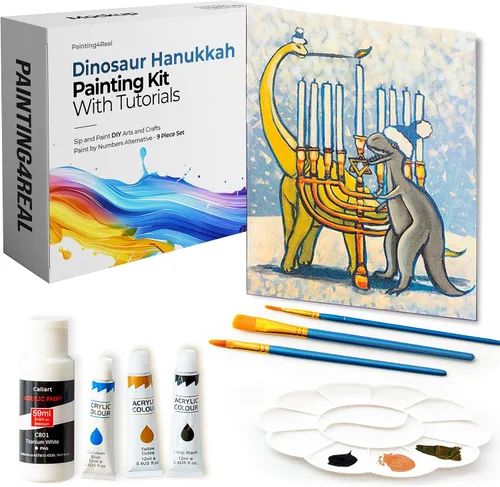 Miniatura 23 de Kit de Pintura DIY Painting4Real para Adultos – Aprende a Pintar Bosques Navideños con Tutoriales en Vídeo – Juego de Pintura Acrílica de 9 Piezas