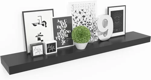 Miniatura 33 de Ballucci - Estantes flotantes, juego de estantes de pared de madera de 36" con soportes invisibles para baño, sala de estar, dormitorio, cocina