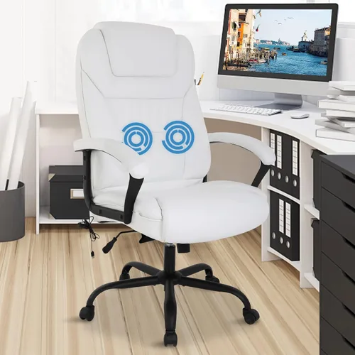 Silla de oficina de masaje grande y alta, silla de oficina reclinable de 500 libras, silla de oficina ergonómica con respaldo alto, silla de oficina