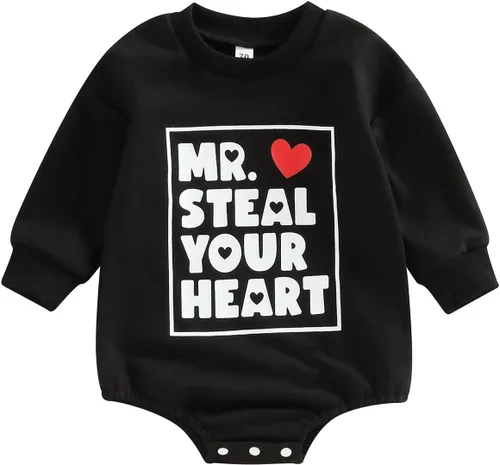 Miniatura 21 de FYBITBO Sudadera de cuello redondo para bebé niña y niño, mameluco de burbujas, camisa de manga larga, traje de San Valentín, ropa de otoño