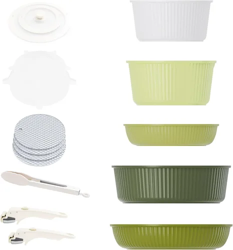 Miniatura 8 de Caannasweis Juego de utensilios de cocina antiadherentes desmontables, ollas y sartenes de inducción apilables con asas extraíbles, aptos