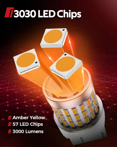 Miniatura 4 de Torchbeam T20 7443 7440 Bombillas LED de señal de giro 7444NA 7442NAK, ámbar amarillo W21W 7441 7444 Bombillas LED con proyector de reemplazo