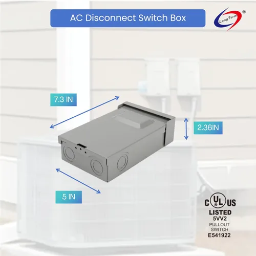 Miniatura 2 de Long Term 6 Paquetes Caja de Desconexión de CA Metálica Sin Fusible de 60 Amperios 120/240 Voltios Fabricación Profesional Caja de Desconexión