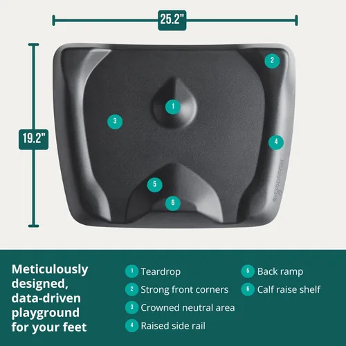 Miniatura 7 de Topo Mini de Ergodriven La alfombrilla antifatiga no plana de escritorio para permanecer de pie con topografía calculada, Gris