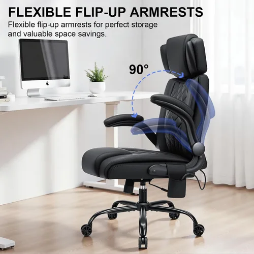 Miniatura 7 de VANSPACE Silla de oficina ejecutiva con soporte lumbar ajustable y reposacabezas Silla ergonómica de computadora de 440 libras, cómoda silla