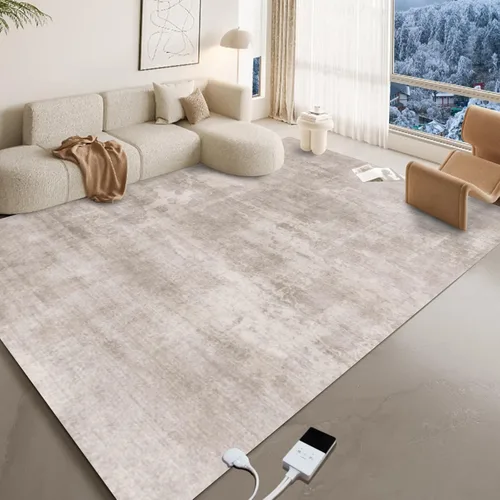 Alfombra de calefacción eléctrica de grafeno, alfombra de felpa suave con temporizador, calentamiento rápido para el hogar, oficina, estudio, sala