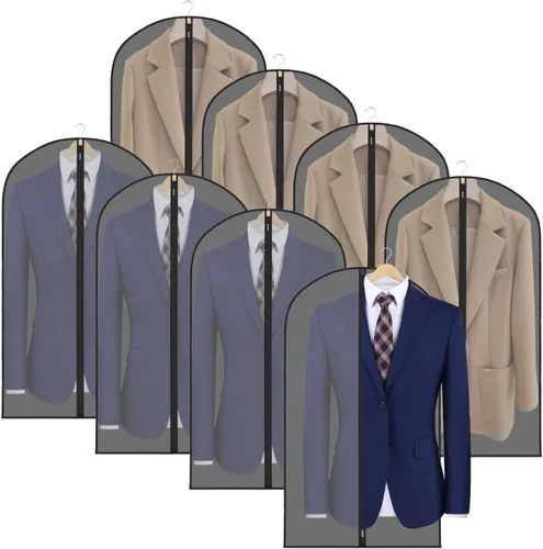Miniatura 9 de Zilink Bolsas de ropa transpirables para abrigo de piel de 43", bolsas de traje para almacenamiento en armario, fundas transparentes para chaqueta
