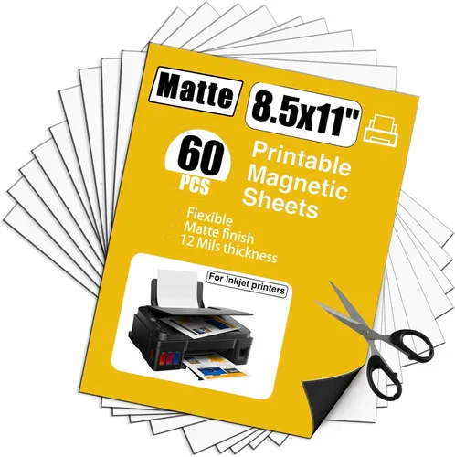 Miniatura 9 de Papel magnético imprimible no adhesivo, 8.5 x 11 pulgadas, 12 mil para impresora de inyección de tinta y manualidades de bricolaje, 5 hojas