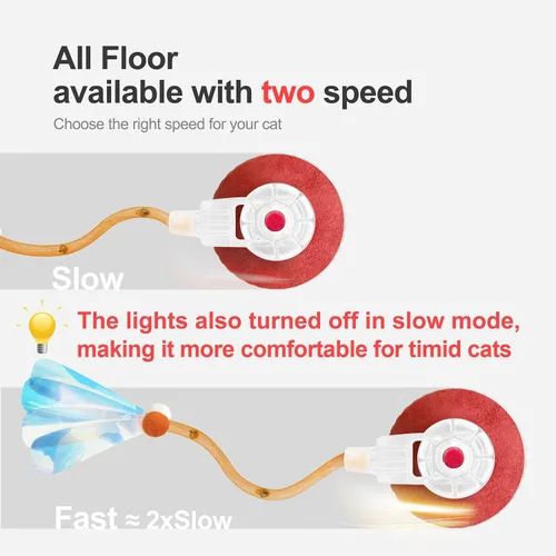 Miniatura 3 de Jkanti Juguetes interactivos para gatos de interior, bola de gato ágil en movimiento de tercera generación con cola de malla elástica, juguetes