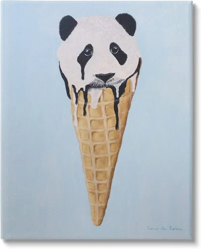 Miniatura 11 de Stupell Industries Adorable oso panda helado helado waffle, diseño de Coco de Paris