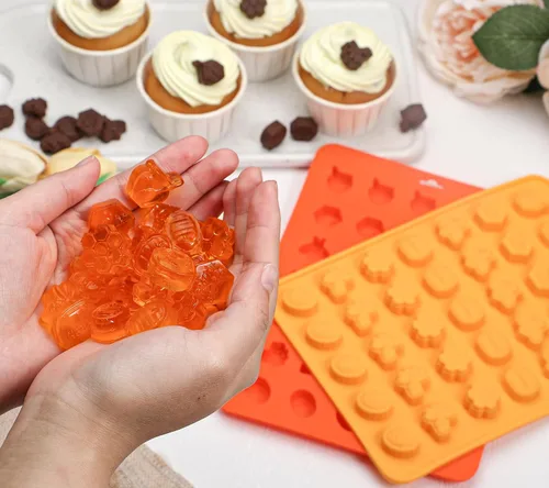 Miniatura 5 de Webake Molde de chocolate para dulces de abeja con 7 formas diferentes, molde de silicona de abeja de 35 cavidades para decoración de cupcakes