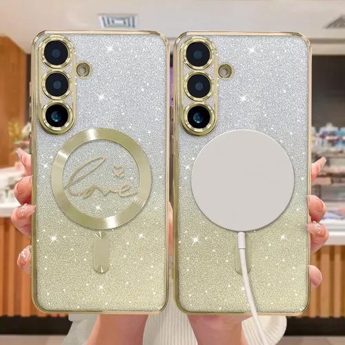 Miniatura 102 de ZONRW - Funda para Samsung Galaxy S22 Ultra magnética, para mujeres y niñas, cubierta trasera suave, lujosa, con corazón de amor, bling, degradado