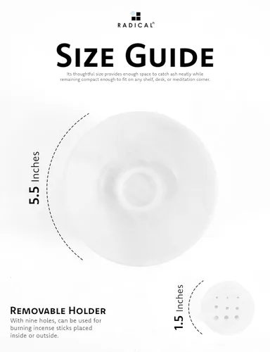 Miniatura 6 de Radicaln Soporte de incienso de mármol de 5.5 pulgadas hecho a mano con canicas blancas para decoración del hogar, soporte ideal para varillas