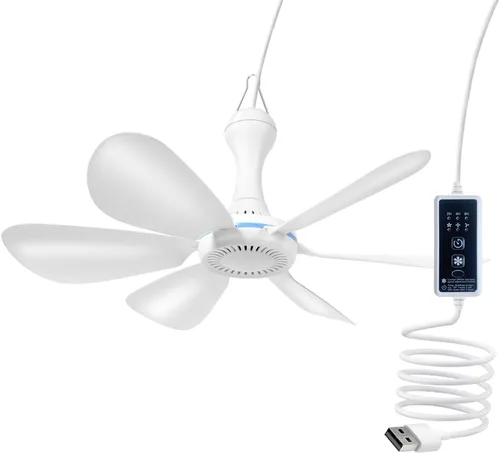 Mini ventilador de techo pequeño USB silencioso camping opcional emergencia portátil colgante al aire libre Gazebo Canopy Ventiladores silenciosos