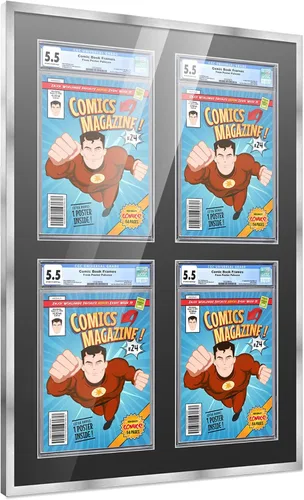 Miniatura 7 de Marco de cómic con paspartú para 8 CGC, CBCS o PGX Graded Comics - Marco de cómic blanco para cómics de 8.125 x 13 pulgadas Marco blanco