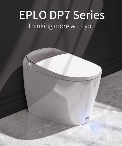 Miniatura 8 de EPLO Inodoro Inteligente - Asiento Calentado Alargado, Descarga Automática, Descarga con Patada, Lavado Cálido, Inodoro Moderno de Una Pieza con DP7