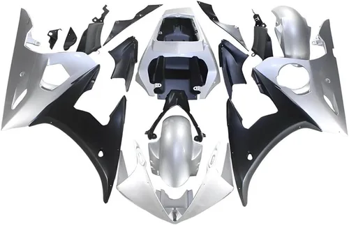 Carenado de inyección negro plateado apto para Yamaha YZF 2003-2005 R6 y 2006-2009 R6S nuevo kit pintado ABS plástico motocicleta carrocería mercado