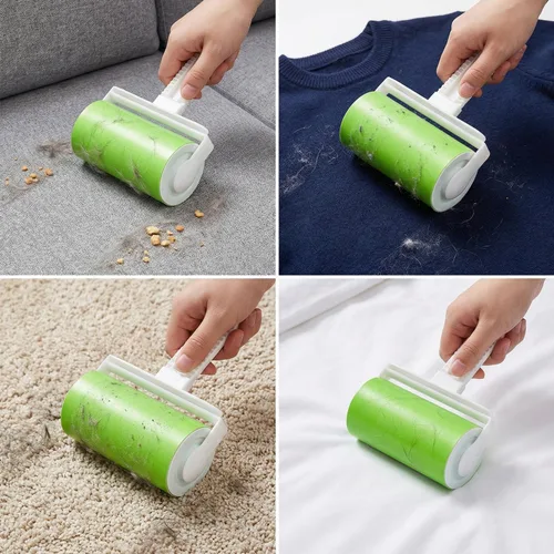 Miniatura 2 de Rodillo de pelusa reutilizable lavable, paquete de 5 rodillos pegajosos de viaje, limpiador portátil compacto para eliminar pelo de mascotas