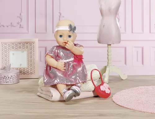 Miniatura 2 de Baby Annabell Atuendo glamour de lujo de 16.9 in – brillante ropa de fiesta – fácil para manos pequeñas, juego creativo promueve la empatía