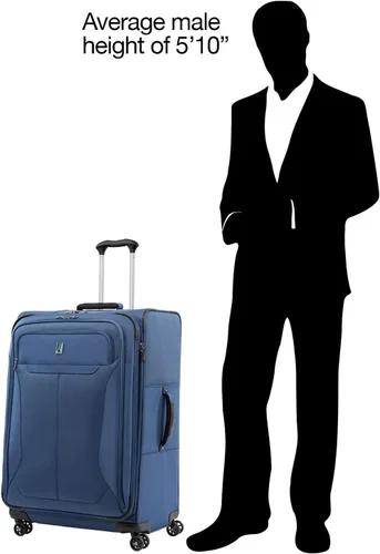 Miniatura 7 de Travelpro Tourlite Softside Equipaje Expandible con 4 Ruedas Giratorias, Maleta Ligera, Hombres y Mujeres, Azul, Grande a cuadros, 29 pulg., Equipaje